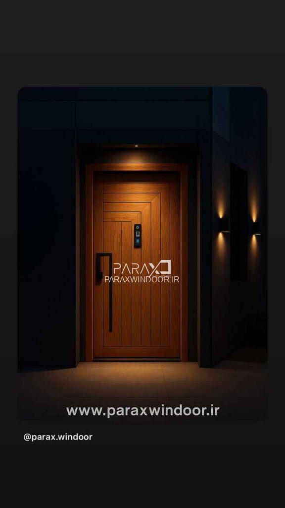 درب ایمنی روکش بلوط با دستگیره اختصاصی