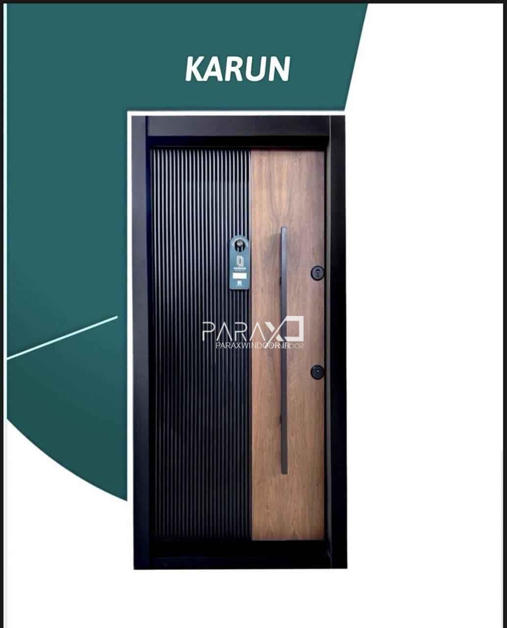 درب ایمنی cnc برجسته به همراه چوب گردو