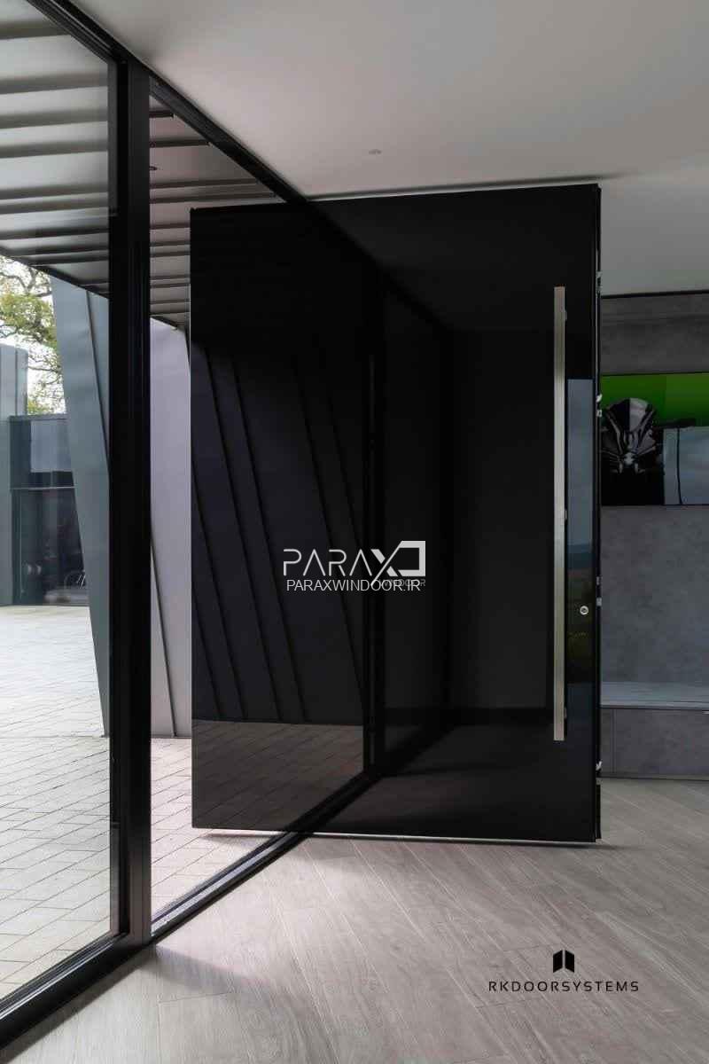 درب ایمنی لولا پیوت تمام سکوریت با دستگیره استیل